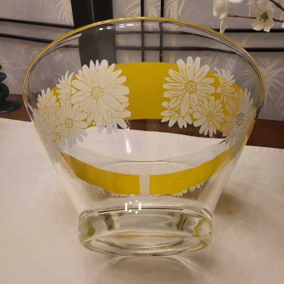 MOD MCM Anchor Hocking Daisy Flower Power Serving/Chip Bowl USA - Picture 3 of 4